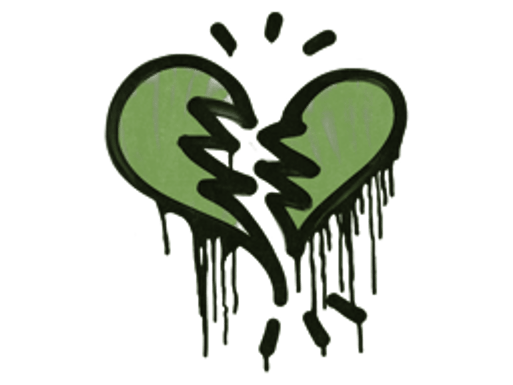Sealed Graffiti | Broken Heart (Battle Green)