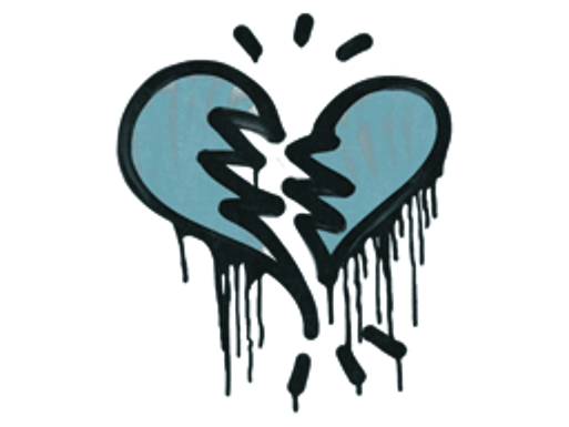 Sealed Graffiti | Broken Heart (Wire Blue)