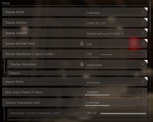 call of duty warzone settings ps4