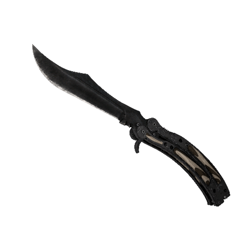 ★ Butterfly Knife | Black Laminate (Well-Worn)