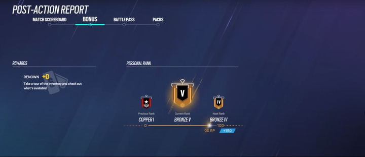 Rainbow Six Siege Ranks example (Bronze V)