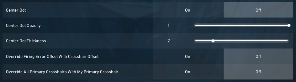 Best VALORANT Crosshair Settings - Center Dot