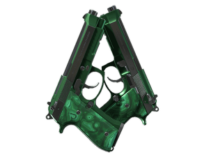 Dual Berettas | Polished Malachite (Minimal Wear)