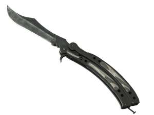 ★ Butterfly Knife | Black Laminate (Battle-Scarred)