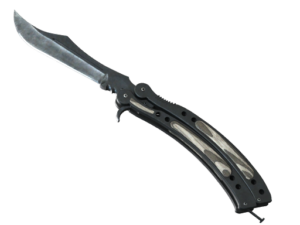 ★ Butterfly Knife | Black Laminate (Battle-Scarred)