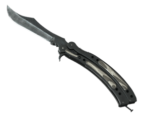 ★ Butterfly Knife | Black Laminate (Well-Worn)