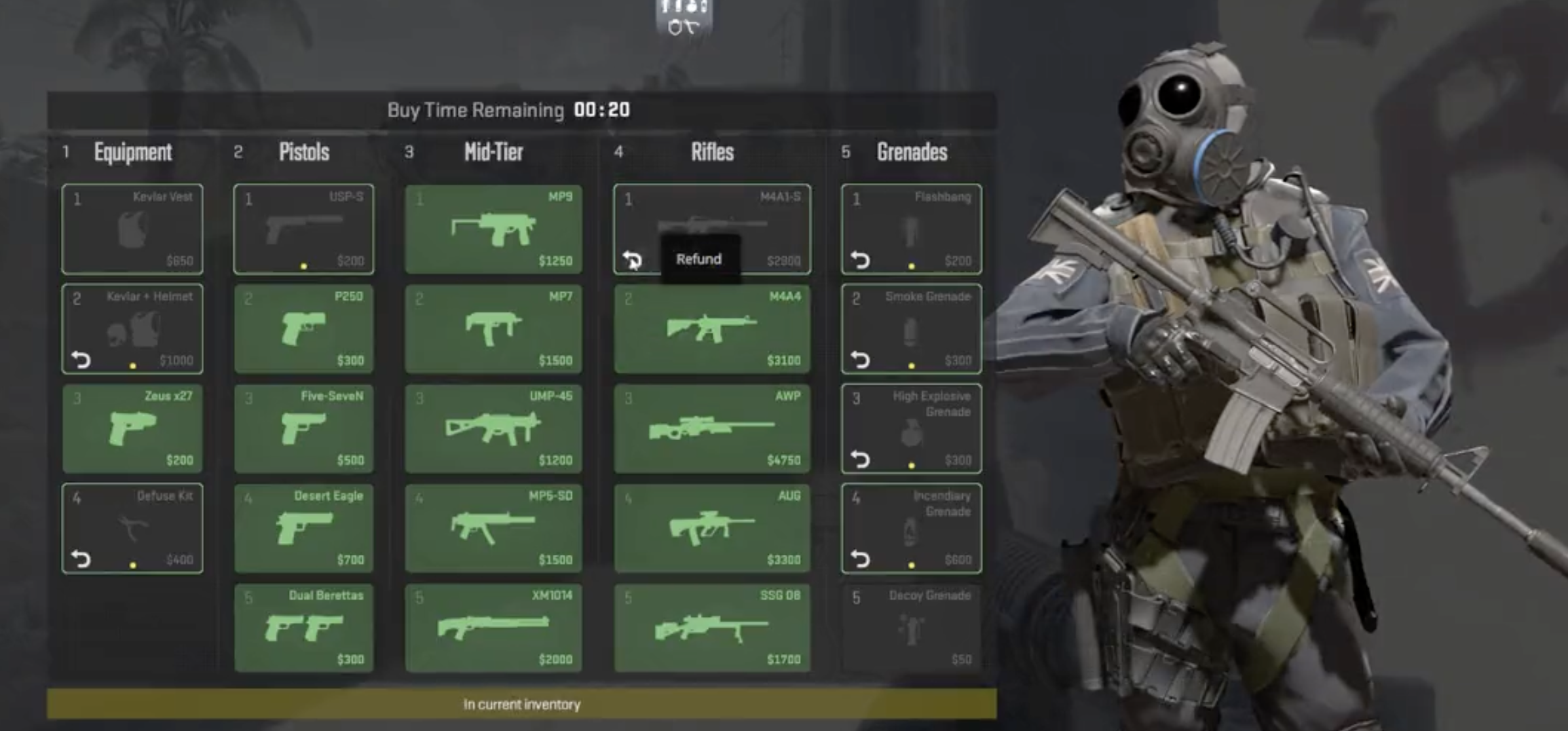 CS2 Buy Menu Refund