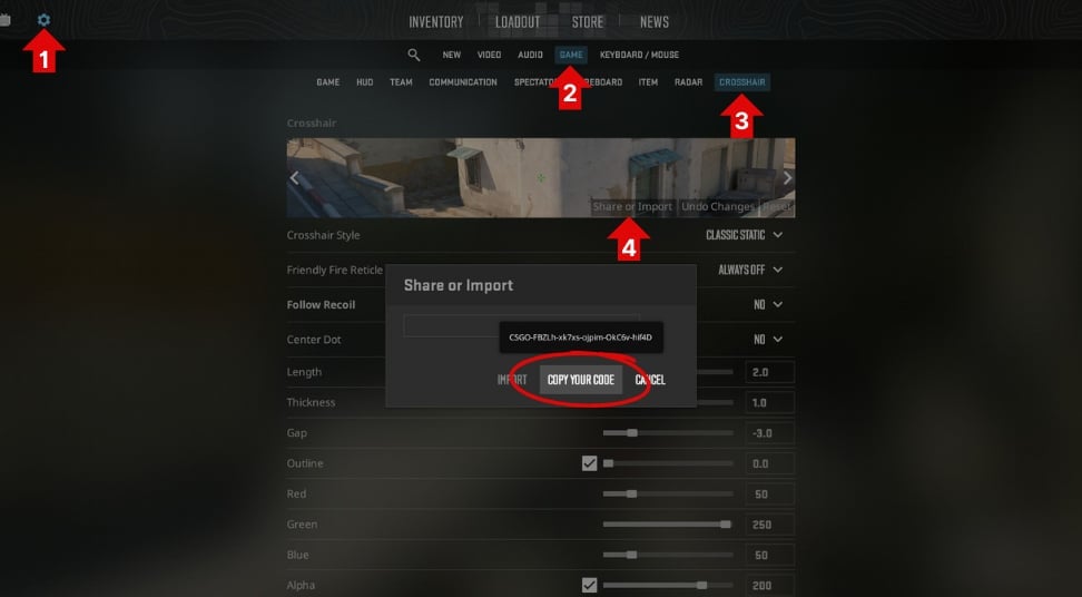 How to Share a CS2 Crosshair - How to Create a CS2 Crosshair Code