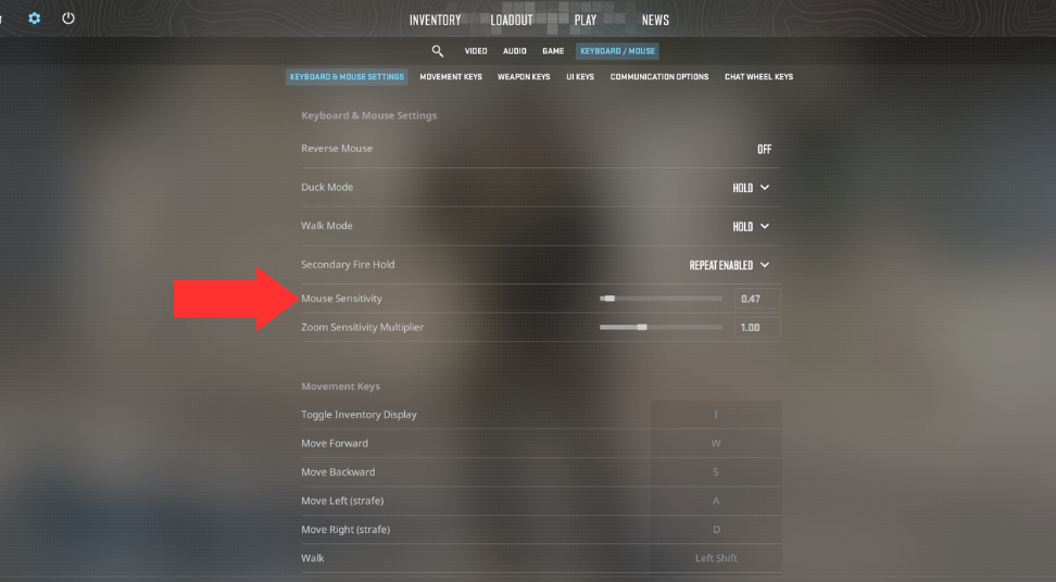 An example of mouse sensitivity in CS2